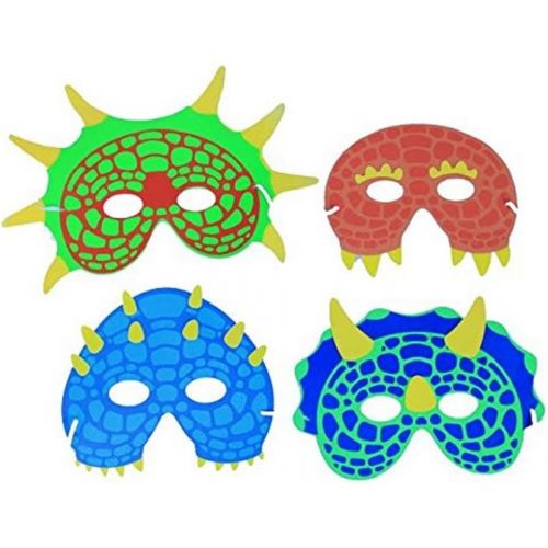  Dazzling Toys Halloween Dinosaur Masks | 7.5 Party Costume Foam Mask | Birthday Party Supplies | 12 Pieces | Fun Masquerade Idea