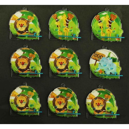  Dazzling Toys Set of 24 Pinball Animal Maze Games, 4 Styles