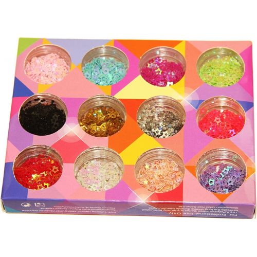  Dazzling Toys 12 Sectional Nail Star Confetti Pack. Contains 12 Colors.