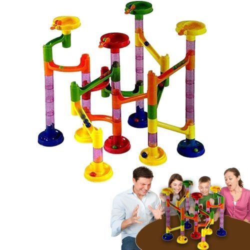  Dazzling Toys Marble Run Race Coaster Long Lasting 58 Piece Set with 43 Building Blocks Plus 15 Race Marbles Improving Your Childs Motor Skills and Brain Function