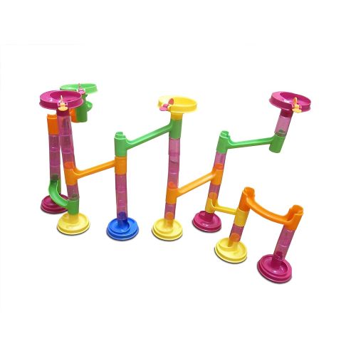  Dazzling Toys Marble Run Race Coaster Long Lasting 58 Piece Set with 43 Building Blocks Plus 15 Race Marbles Improving Your Childs Motor Skills and Brain Function