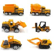Dazzling Toys 6 Pack Construction Trucks Set | Includes 1 Cement Truck, 1 Bulk Truck, 1 Dump Truck and 1 Excavator.