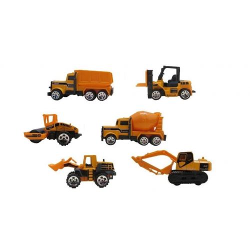  Dazzling Toys 6 Pack Construction Trucks Set | Includes 1 Cement Truck, 1 Bulk Truck, 1 Dump Truck and 1 Excavator.