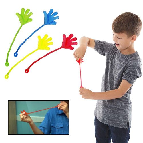  Dazzling Toys 36 Pack Multicolor Vinyl Sticky Hands and Feet Novelty Toy Pack for Children’s Parties - Funny Stretchy Mini Yoyo Sticky Fingers Kids Party Favors 36 Pk for Birthdays | Gags | Joke