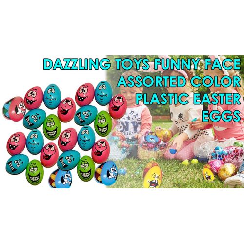  Dazzling Toys 72 Easter Eggs with Funny Faces | Perfect for A Super Egg Hunt | 72 Pieces per Pack