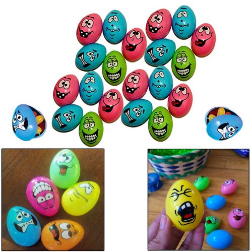  Dazzling Toys 72 Easter Eggs with Funny Faces | Perfect for A Super Egg Hunt | 72 Pieces per Pack