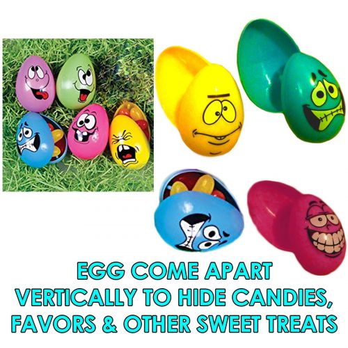  Dazzling Toys 72 Easter Eggs with Funny Faces | Perfect for A Super Egg Hunt | 72 Pieces per Pack
