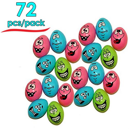  Dazzling Toys 72 Easter Eggs with Funny Faces | Perfect for A Super Egg Hunt | 72 Pieces per Pack