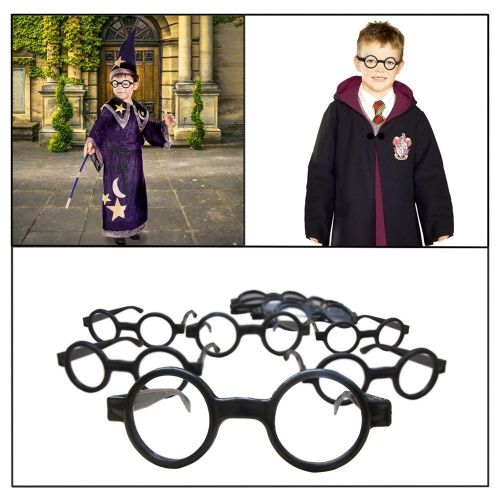  Dazzling Toys Wizard Glasses Round Frame - Great Accessory for Wizard - Harry Potter  Halloween - Birthday Party, Posing Props Costume Supplies - 8 Pack