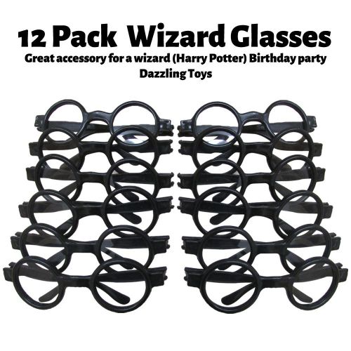  Dazzling Toys Wizard Glasses Round Frame - Great Accessory for Wizard - Harry Potter  Halloween - Birthday Party, Posing Props Costume Supplies - 8 Pack