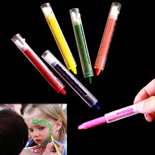  Dazzling Toys Multicolor Face Painting Kit - Pack of 6 Bright Makeup Crayon Sticks for Masquerades | Halloween | Birthday Parties | Parades - 6 Count Kids Creative Body Facial Paint - 6 Color As