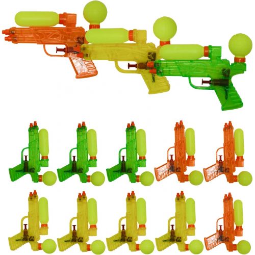  Dazzling Toy Water Shooter Guns | Durable Double Barreled Water Shooters | Assorted Colors | 24 Shooters Per Pack