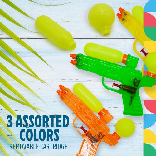  Dazzling Toy Water Shooter Guns | Durable Double Barreled Water Shooters | Assorted Colors | 24 Shooters Per Pack