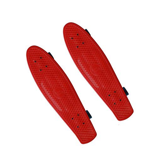  Dazzling Toys Plastic Cruiser Retro Style Skateboard, Polypropylene with PU Wheels (Red)