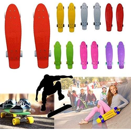  Dazzling Toys Plastic Cruiser Retro Style Skateboard, Polypropylene with PU Wheels (Red)