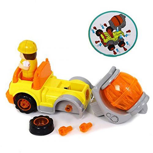  Dazzling toys dazzling toys Cement Truck | Take Apart Electric Toy Construction Truck - 6 Piece Assemble Yourself Cement Mixer | Detachable Wheels Flashing Lights & Music