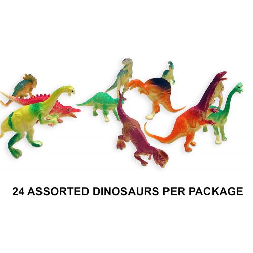  Dazzling toys Dazzling Toys Larger Size Assorted Dinosaur Figures 4-5 Inches. Pack of 24.