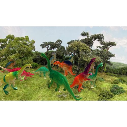  Dazzling toys Dazzling Toys Larger Size Assorted Dinosaur Figures 4-5 Inches. Pack of 24.