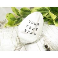 /DazzlingDezignz4U Custom Stamped Spoon. Vintage Teaspoon with Your Own Personalized Wording. Gift for Birthday, Anniversary, Wedding or Christmas. 523SP