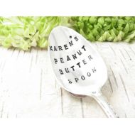 DazzlingDezignz4U Personalized Peanut Butter Spoon. Custom Stamped Spoon Great for Gift Giving. Hand Stamped Vintage Silverware by Dazzling Dezignz. 521SP