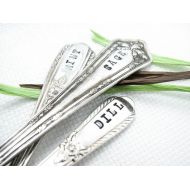 DazzlingDezignz4U Herb Garden Markers. Hand Stamped Vintage Forks. Shabby Chic Herb Markers. Upcycled Cutlery. Set of 3. Great for Outdoor Gardens or Potted
