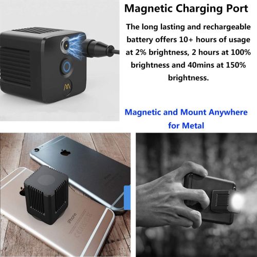  Dazzne Moin L1 Magnetic Cube LED Lights,3200K-5600K,0-1000lux (0.5m) Underwater Photography Lighting with Magnetic Charging Cable APP Control for DSLR, Drones, Action Camera, Smart