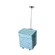 Dbest products dbest products Smart Cart, Moroccan Tile Collapsible Rolling Utility Cart Basket Grocery Shopping Teacher Hobby Craft Art