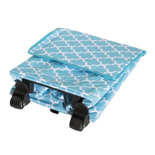  Dbest products dbest products Smart Cart, Moroccan Tile Collapsible Rolling Utility Cart Basket Grocery Shopping Teacher Hobby Craft Art