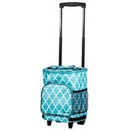 Dbest products dbest products Ultra Compact Cooler Smart Cart, Moroccan Tile Insulated Collapsible Rolling Tailgate BBQ Beach Summer