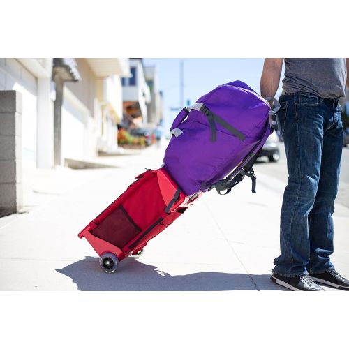  Dbest products dbest products Smart Backpack, Purple and Grey 4-1 Rolling Backpack Luggage Duffel Gym Bag Removable Dolly Laptop Tablet Pocket