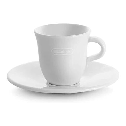  De'Longhi DLSC308 Porcelain Espresso Cup & Saucer, Set of 2,70 ml