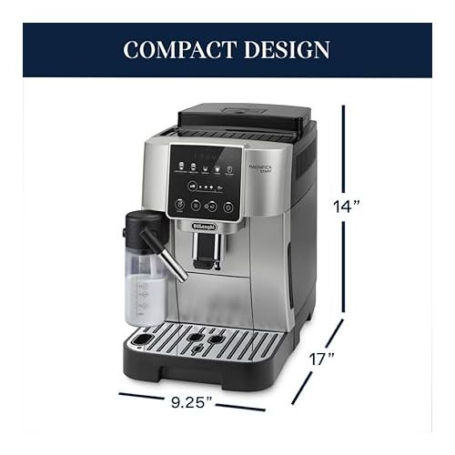  De'Longhi Magnifica Start Fully Automatic Espresso Machine with Automatic Milk Frother, Silver