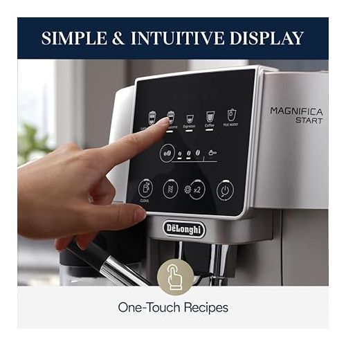  De'Longhi Magnifica Start Fully Automatic Espresso Machine with Automatic Milk Frother, Silver