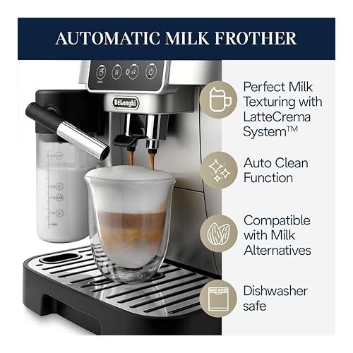  De'Longhi Magnifica Start Fully Automatic Espresso Machine with Automatic Milk Frother, Silver