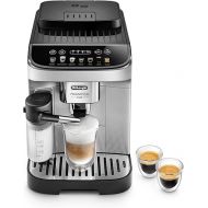 De'Longhi Magnifica Evo with LatteCrema System, Fully Automatic Machine Bean to Cup Espresso Cappuccino and Iced Coffee Maker, Colored Touch Display,Black, Silver