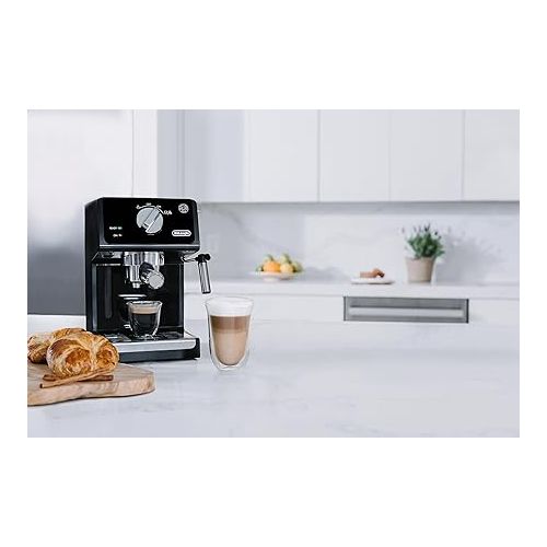  De'Longhi ECP3120 15 Bar Espresso Machine with Advanced Cappuccino System, 9.6 x 7.2 x 11.9 inches, Black/Stainless Steel
