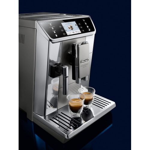  De’Longhi DeLonghi PrimaDonna Elite ECAM 656.55.MS  Kaffeevollautomat mit integriertem Milchsystem, 3,5 TFT Touchscreen & App-Steuerung, automatische Reinigung, 37,5 x 26 x 48 cm, Edelstahl