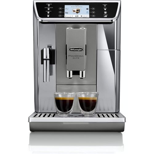  De’Longhi DeLonghi PrimaDonna Elite ECAM 656.55.MS  Kaffeevollautomat mit integriertem Milchsystem, 3,5 TFT Touchscreen & App-Steuerung, automatische Reinigung, 37,5 x 26 x 48 cm, Edelstahl