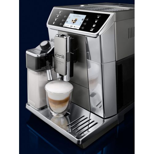  De’Longhi DeLonghi PrimaDonna Elite ECAM 656.55.MS  Kaffeevollautomat mit integriertem Milchsystem, 3,5 TFT Touchscreen & App-Steuerung, automatische Reinigung, 37,5 x 26 x 48 cm, Edelstahl