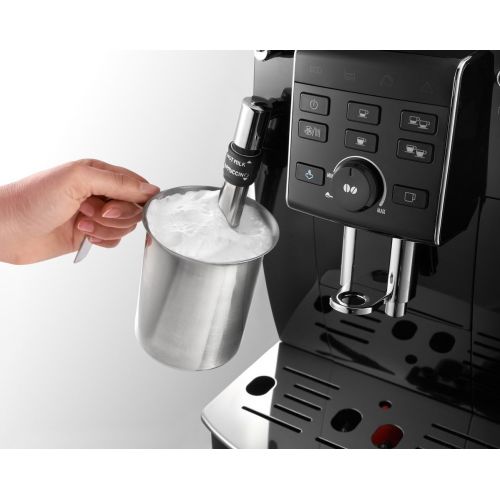  De’Longhi DeLonghi ECAM 25.120.B Kaffeevollautomat | Direktwahltasten und Drehregler | Profi-Aufschaumduese | 2-Tassen-Funktion | Kegelmahlwerk 13 Stufen | Herausnehmbare Bruehgruppe | schwarz