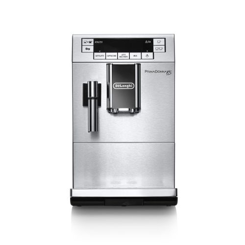  De’Longhi DeLonghi PrimaDonna XS ETAM 36.366.MB Kaffeevollautomat (Digitaldisplay, integriertes Milchsystem, Lieblingsgetranke auf Knopfdruck, Edelstahlfront, 2-Tassen-Funktion) silber/schwa