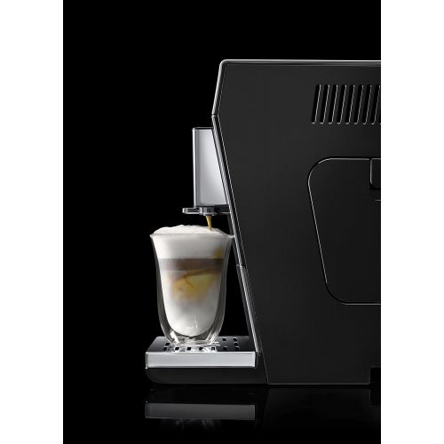  De’Longhi DeLonghi PrimaDonna XS ETAM 36.366.MB Kaffeevollautomat (Digitaldisplay, integriertes Milchsystem, Lieblingsgetranke auf Knopfdruck, Edelstahlfront, 2-Tassen-Funktion) silber/schwa
