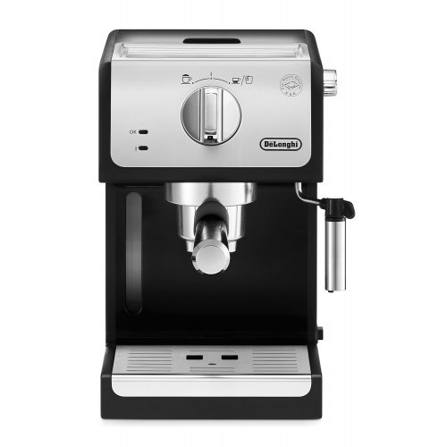  De’Longhi DeLonghi ECP 33.21 Espresso Siebtraegermaschine | Siebtraegerhalter mit Aluminium Finish | Milchschaum Duese | Filtereinsatz fuer 1 oder 2 Tassen Espresso | Auch fuer Pads Geeignet | Sc