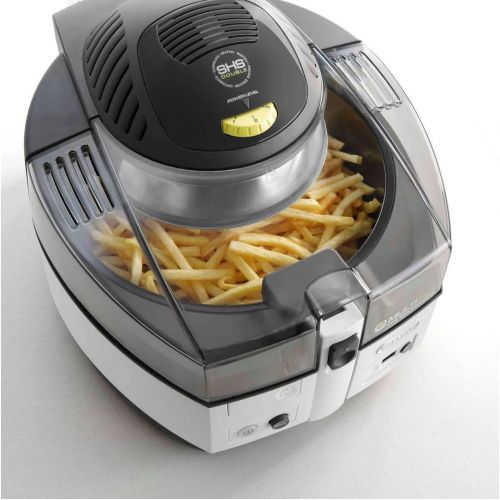  De’Longhi DeLonghi MultiFry Classic FH FH 1163/1 Heissluftfritteuse/Multicooker (1,5 kg Fassungsvermoegen, 1.400W / 200W, 6 Portionen, SHS-Double, Rezepte-App) grau/weiss