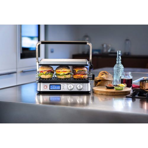  De’Longhi DeLonghi MultiGrill CGH1020D, Elektro-Grill mit 6 Kochfunktionen, elektrischer Kontaktgrill, Tischgrill, Gratin-Funktion, 2 Grillplatten-Sets, 2000 W, 45,8 x 34,3 x 18,5 cm