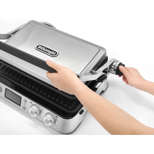  De’Longhi DeLonghi MultiGrill CGH1020D, Elektro-Grill mit 6 Kochfunktionen, elektrischer Kontaktgrill, Tischgrill, Gratin-Funktion, 2 Grillplatten-Sets, 2000 W, 45,8 x 34,3 x 18,5 cm