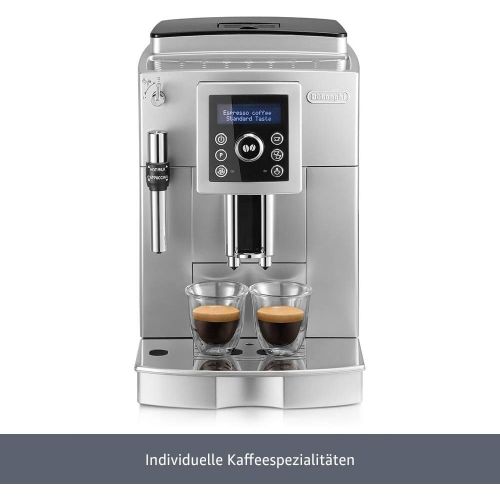  De’Longhi DeLonghi ECAM 23.420.SB  Kaffeevollautomat mit Milchaufschaumduese, Digitaldisplay mit Klartext, 2-Tassen-Funktion, grossr 1,8 l Wassertank, 35,4 x 23,8 x 43 cm, silber/schwarz