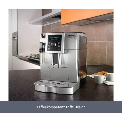  De’Longhi DeLonghi ECAM 23.420.SB  Kaffeevollautomat mit Milchaufschaumduese, Digitaldisplay mit Klartext, 2-Tassen-Funktion, grossr 1,8 l Wassertank, 35,4 x 23,8 x 43 cm, silber/schwarz