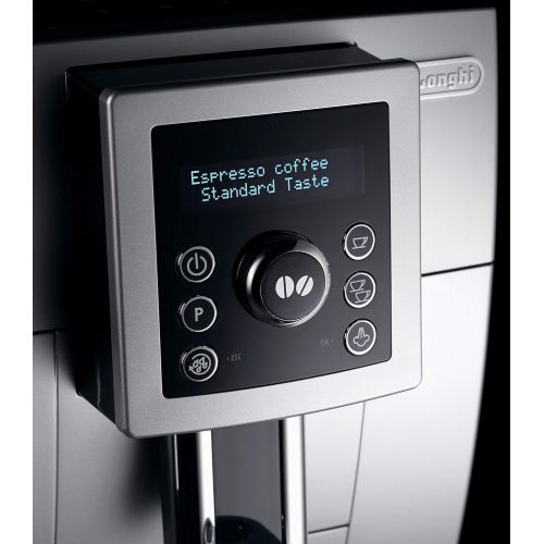  De’Longhi DeLonghi ECAM 23.420.SB  Kaffeevollautomat mit Milchaufschaumduese, Digitaldisplay mit Klartext, 2-Tassen-Funktion, grossr 1,8 l Wassertank, 35,4 x 23,8 x 43 cm, silber/schwarz