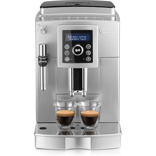  De’Longhi DeLonghi ECAM 23.420.SB  Kaffeevollautomat mit Milchaufschaumduese, Digitaldisplay mit Klartext, 2-Tassen-Funktion, grossr 1,8 l Wassertank, 35,4 x 23,8 x 43 cm, silber/schwarz